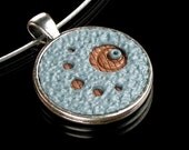 Concentric Circle Necklace - Circle Pendant - Art Pendant - Polymer Clay Jewelry - Art Jewelry - Clay Jewelry - Silver Jewelry