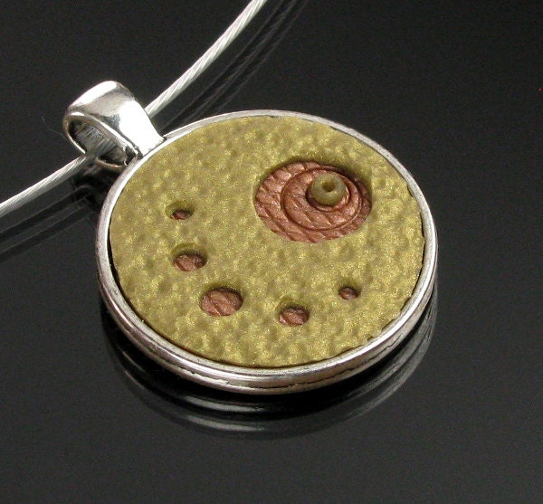 Concentric Circle Necklace - Circle Pendant - Art Pendant - Polymer Clay Jewelry - Art Jewelry - Clay Jewelry - Silver Jewelry