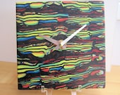 Wall Clock or Desk Clock - Striped Rainbow