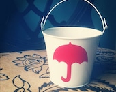 Mary Poppins or Umbrella Themed Children's Party Favor  Buckets/ Treat Bag, Mini Metal Style 1