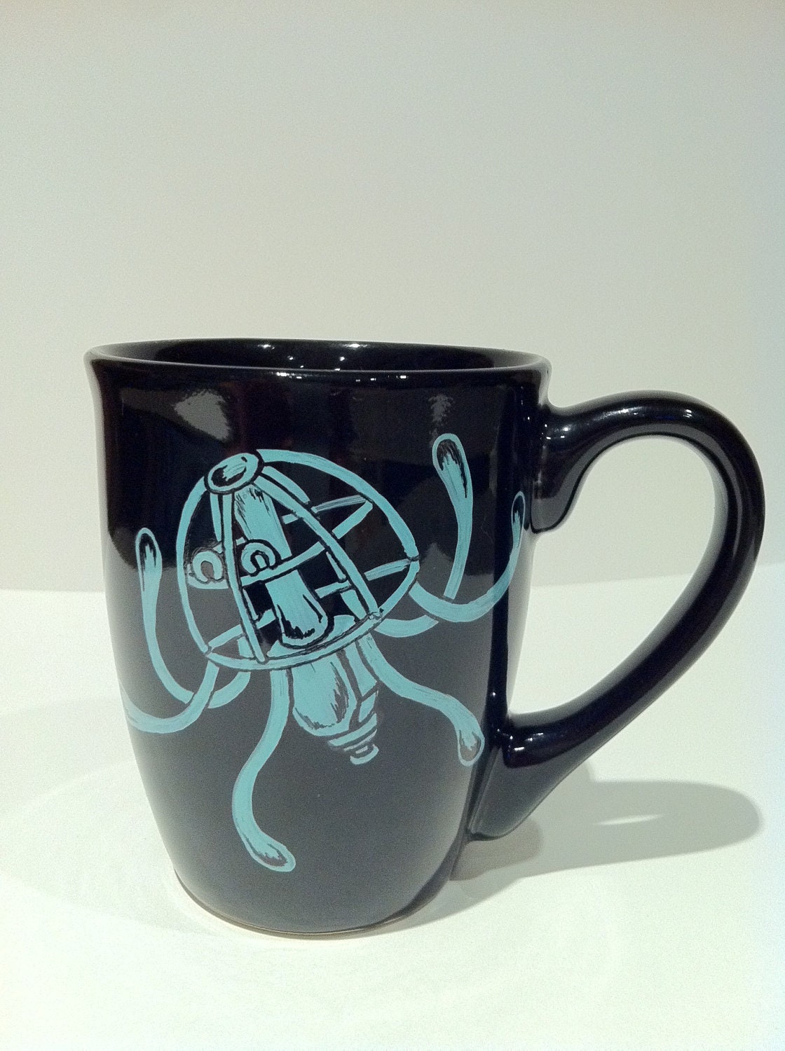 Hand painted mug - Robot Jellyfish