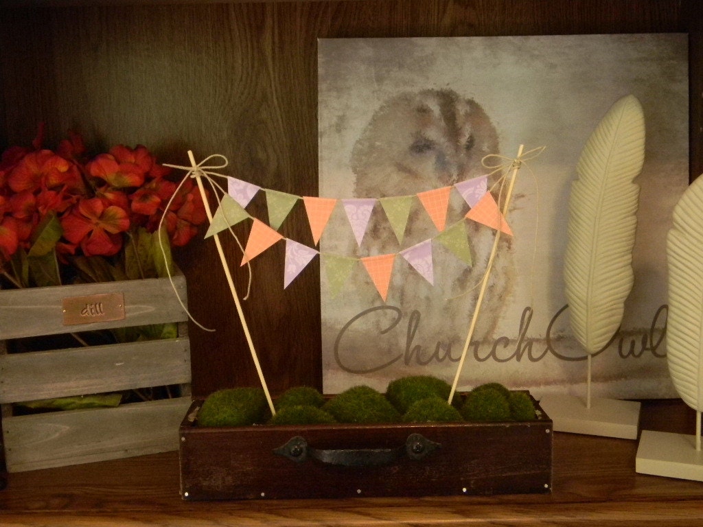 50% off Bunting Wedding Cake Topper //READY TO SHIP //