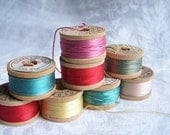 8 Vintage Spools of Pure Silk Twist Thread