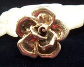 Sterling Silver 925 Israel Signed Bat Ami Dimensional Rose Flower Brooch Pin