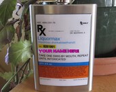 Prescription Drug RX Liquor Hip Flask Custom Made with Your Name 8 OZ