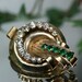 Vintage Goldtone and Rhinestone Brooch - Retro Modern