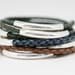 Triple Wrap Braided Leather and Sterling Silver Bracelet - Earth Tones