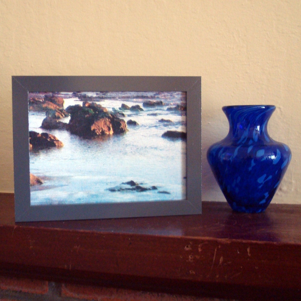 Ocean Sea Tide Sand Beach CMYK Silk Screen 5 x 7 Original Screenprint