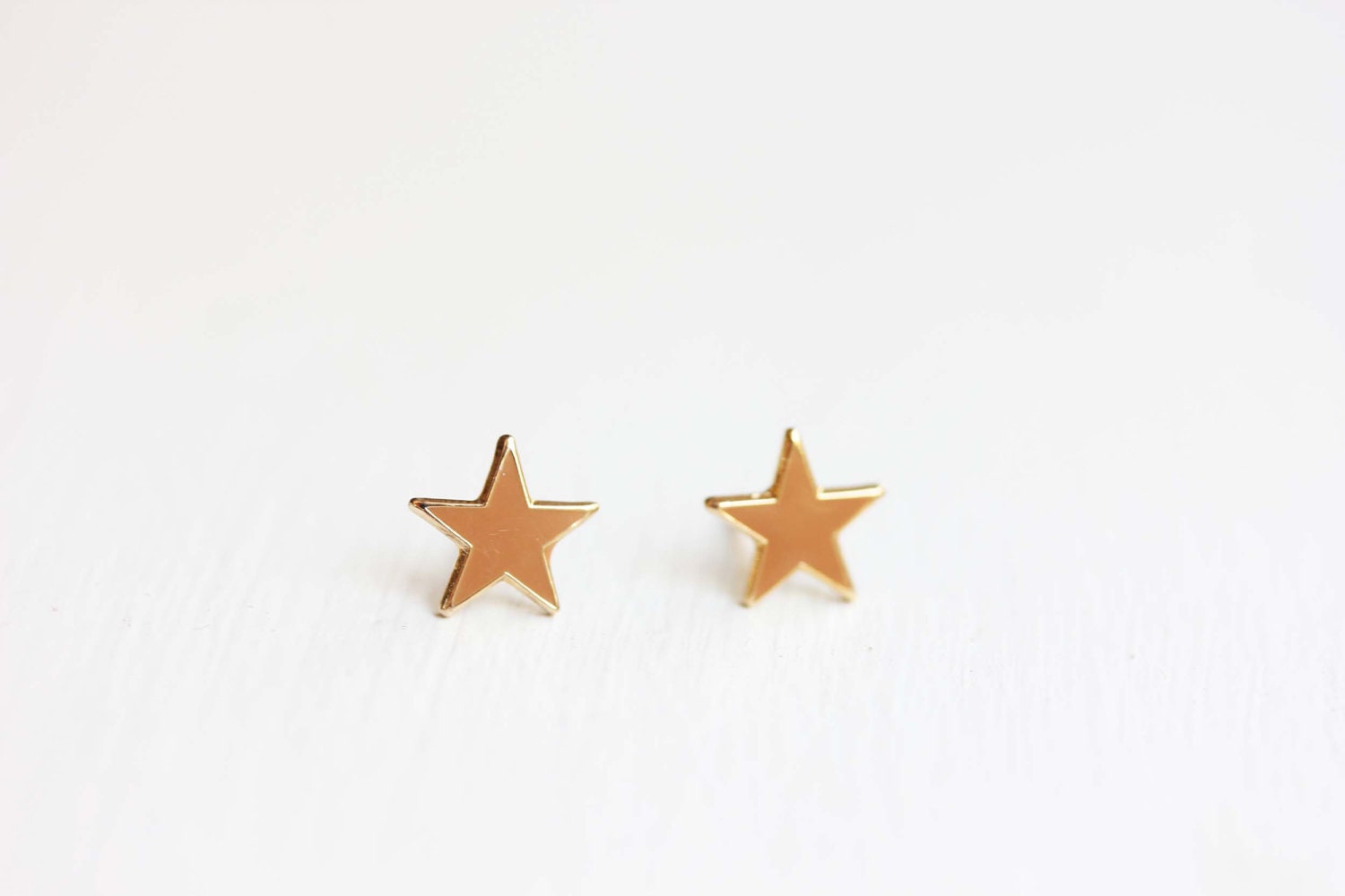 Tiny Peach Star Studs
