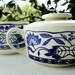 McCoy cream and sugar blue, vintage