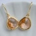 Peach Pink Champagne Pink Earrings - Gold Bridesmaid Earrings - Simple Everyday Earrings - Gift Under 25