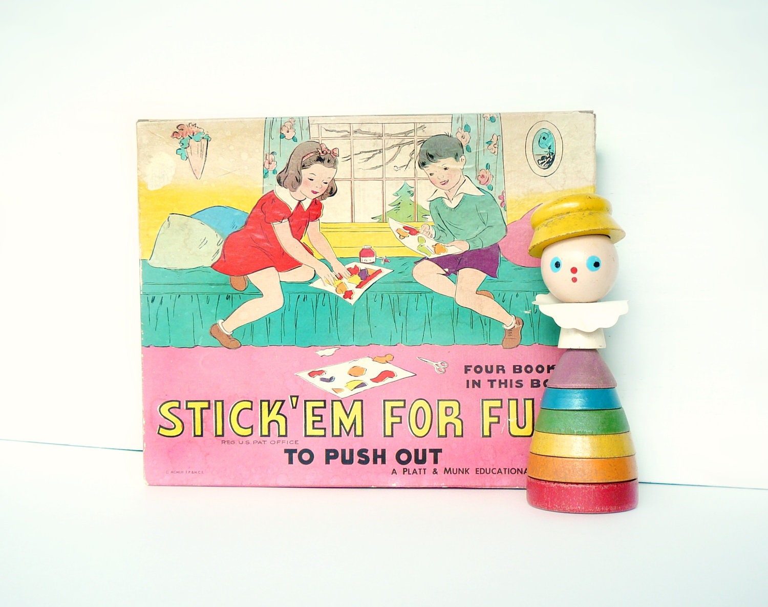 Vintage Sticker Book Set Platt and Munk Midcentury