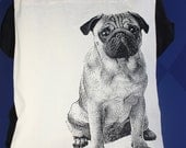 Black Pug Tote Bag