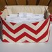 Super Size Coupon Organizer / Budget Organizer Holder Box - Attaches to Your Shopping Cart - Lipstick Red and Natural Zig Zag Chevron