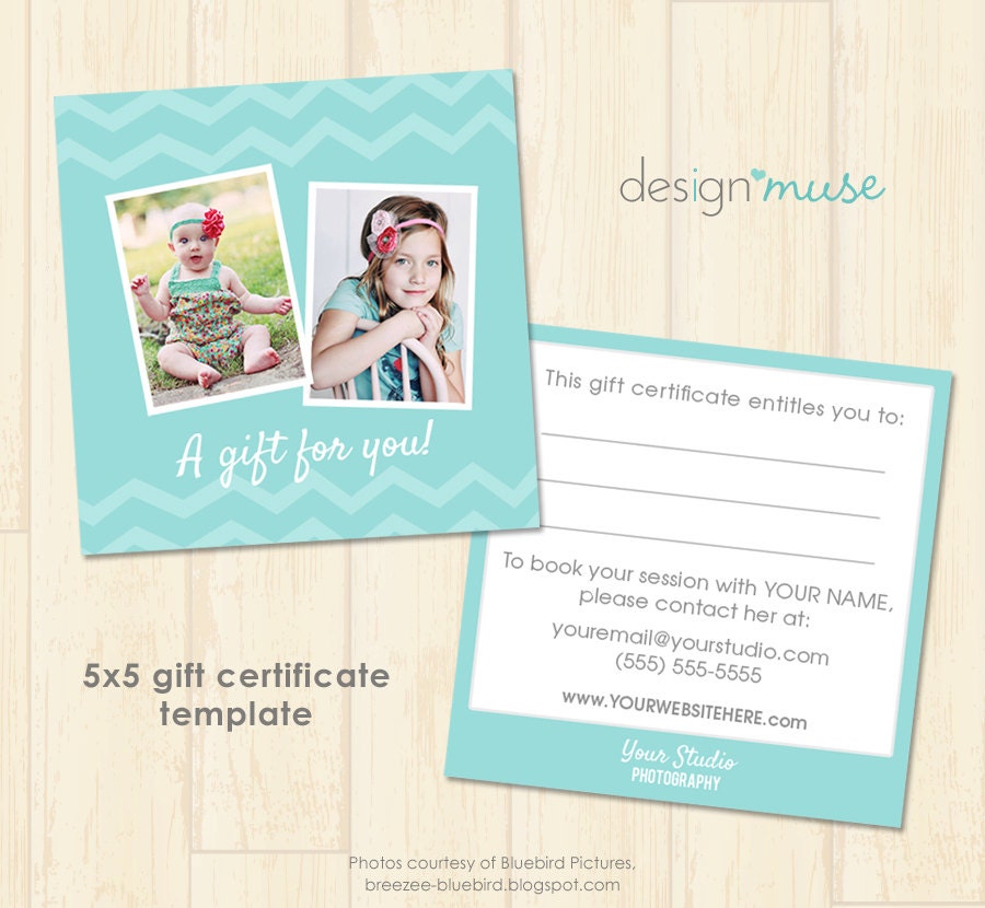 Photography Gift Certificate PSD Template INSTANT DOWNLOAD