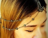 The Sea Princess Of Persia Chains HeadPiece - Antique Gold Plated Brass - Domestic Free Shipping