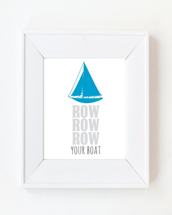 8x10  Row Row Row your Boat Nursery Rhyme print