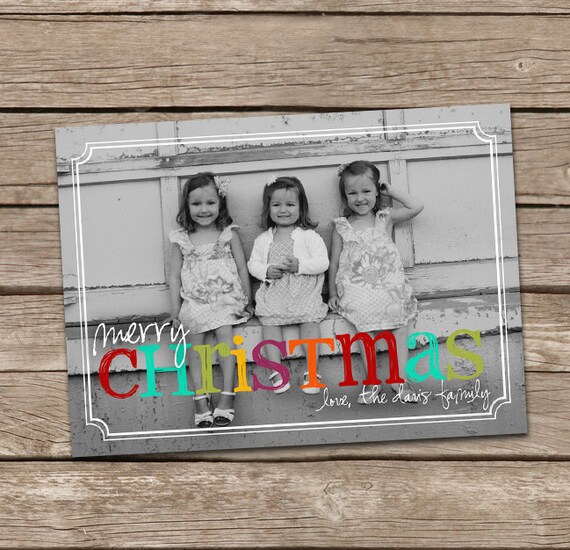 Christmas Card : Bright Colors Custom Photo Holiday Card