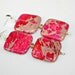 HOT Pink Square Earrings - Raspberry Chunky Jasper Gemstone Sterling Silver SUMMER Dangles by Mei Faith