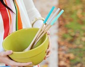 Color Blocked wood spoons - set of three