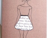 Printed African American Greeting Card 'Word Skirt'