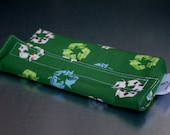 Reusable eco friendly washable Snack Bag - recycling symbol on green