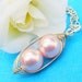 Two Peas In A Pod Pendant Necklace - Precious Girls Pink Swarovski Pearls