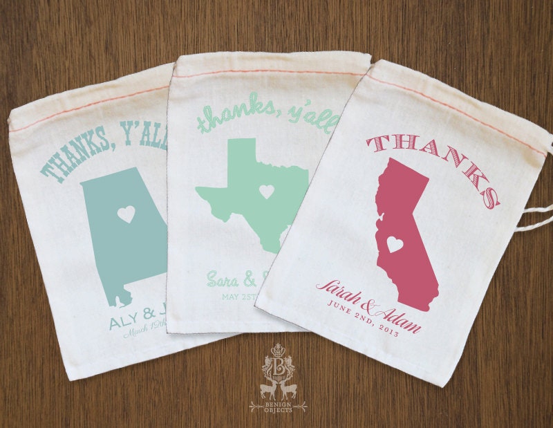 State Love Favor Bags