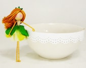 Green Flower Fairy, Dollhouse Doll, Pretend Play F, Princess Fairy Doll, Miniature Fairy, Celtic Fairy, Girl Fairy Gifts