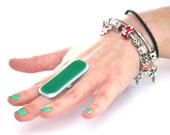 Cocktail Ring Glass -  big bold oversized handmade statement ring - COOL MINT - 2.3 inch
