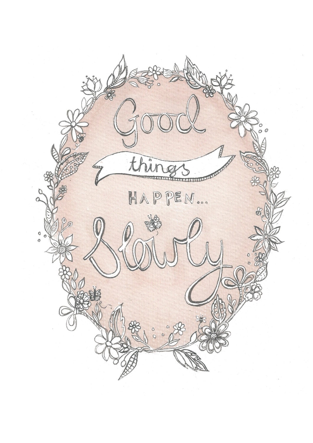 Good Things Happen Illustrated Print Artwork