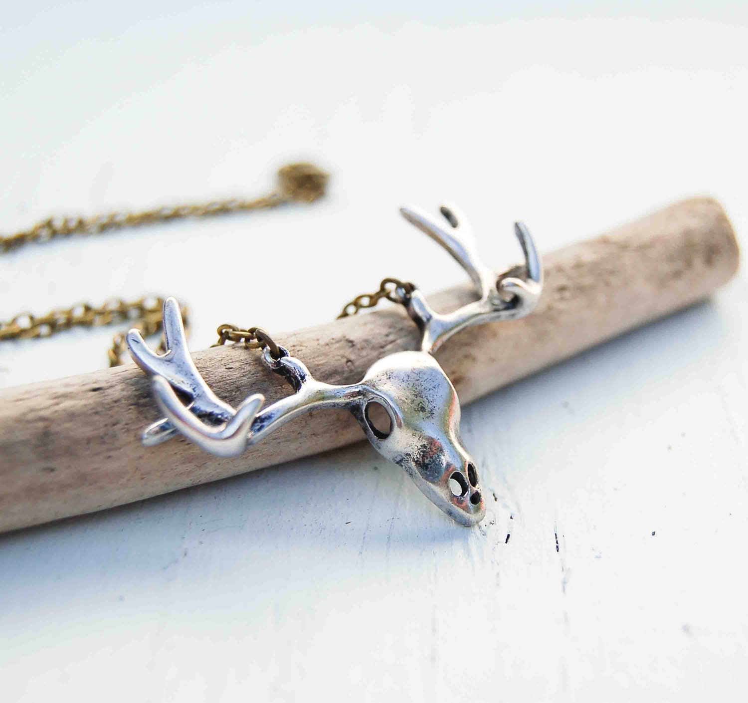DEER SKULL Necklace Nature Rustic Woodland Stag