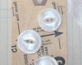 Vintage 1 inch hand carved Mother of Pearl Buttons on Decorative Tag