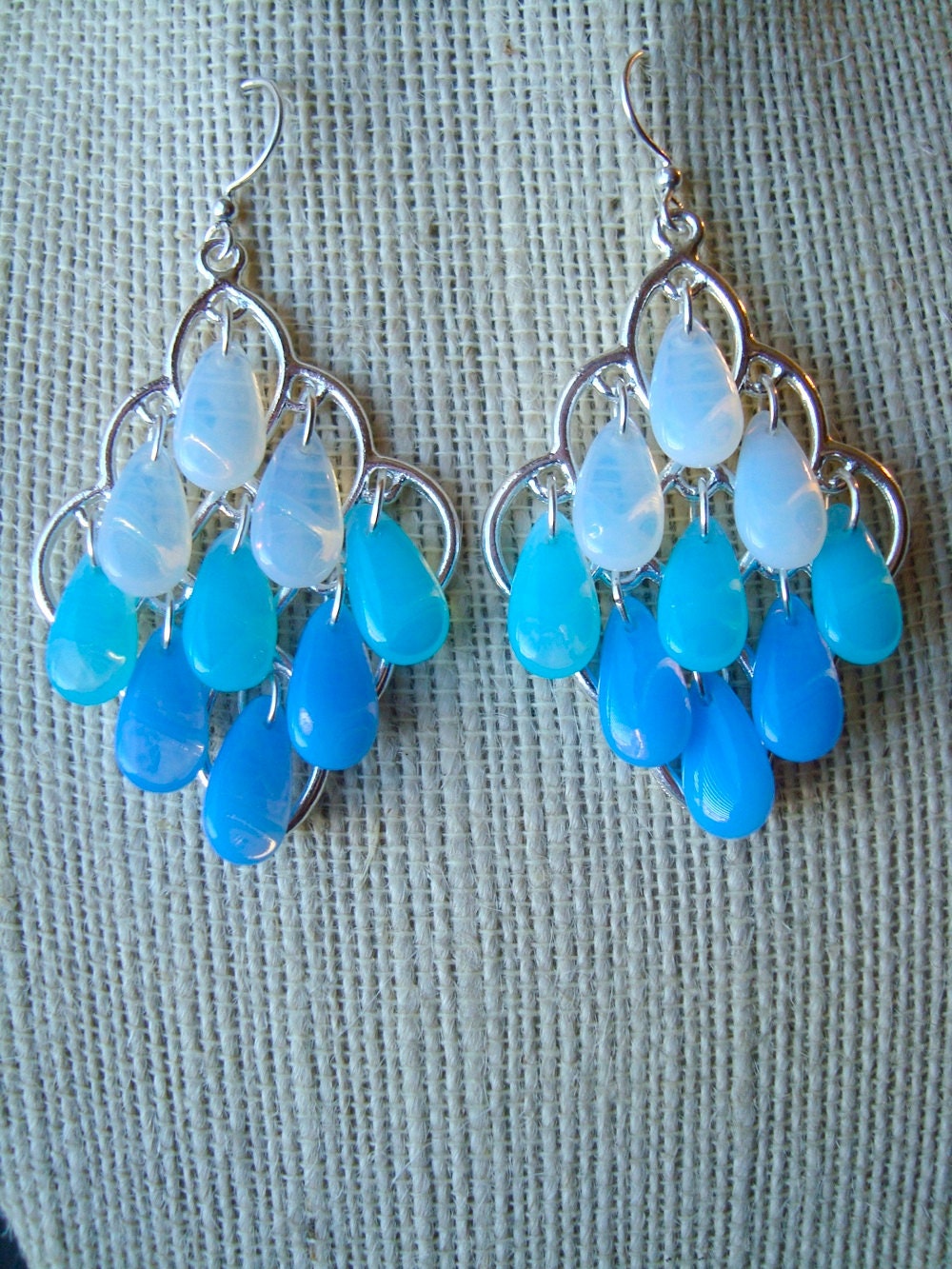 Ombre statement chandelier earrings