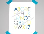 alphabet art for children's room, modern decor print, nursery decorations