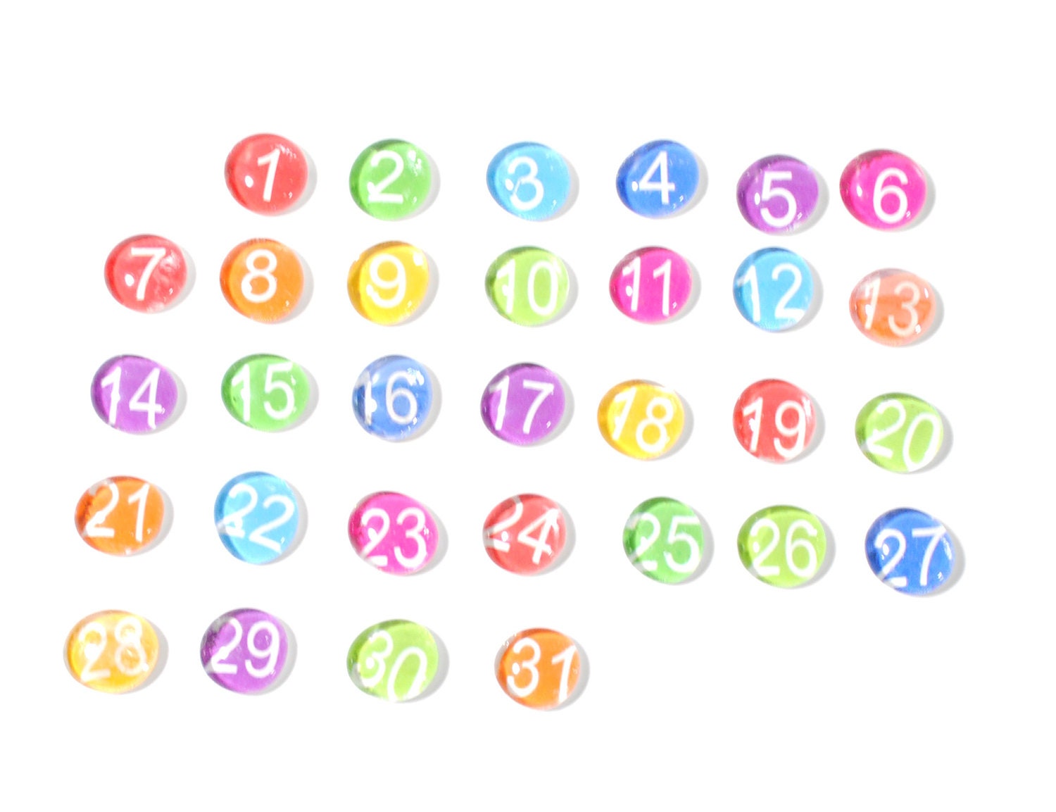 YOU choose your own COLOR - colorful calendar magnet NUMBERS set, 2013 perpetual calendar
