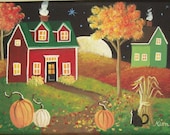 Harvest Moon Folk Art 7 x 5 Print