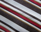 70s fabric canvas ticking stripes brown mustard red cotton
