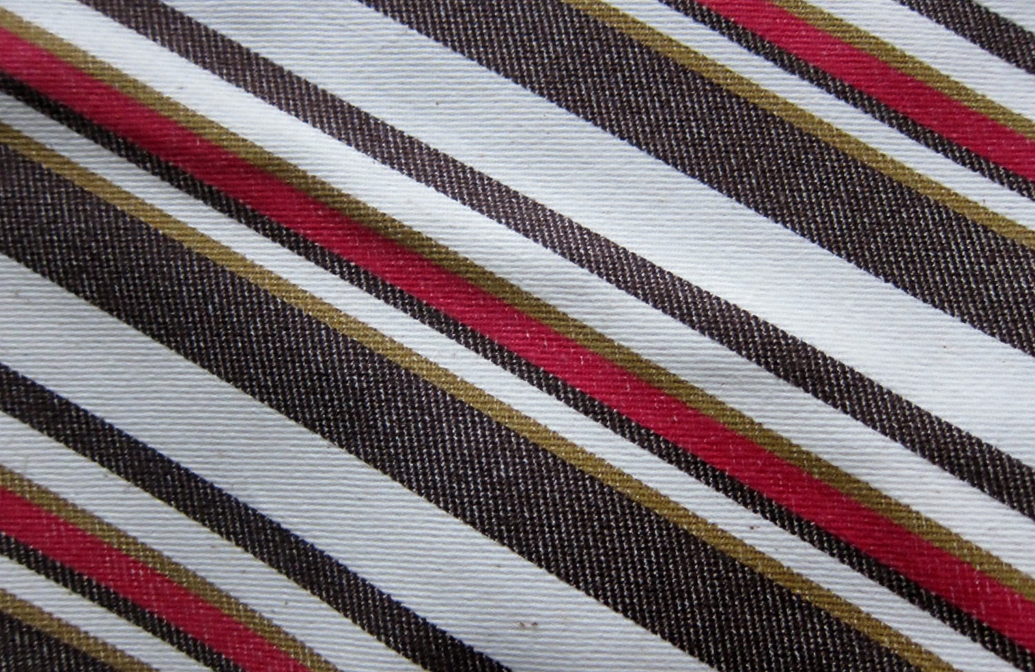 70s fabric canvas ticking stripes brown mustard red cotton