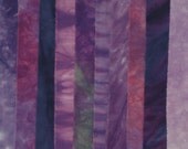 Hand Dyed Fabric PURPLE Stash Pack - 10 Fat Eighths
