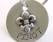 Tiny Sterling Silver Fleur De Lis Pet Tag, Handmade ID Tag For Small Dogs, Puppies & Cats