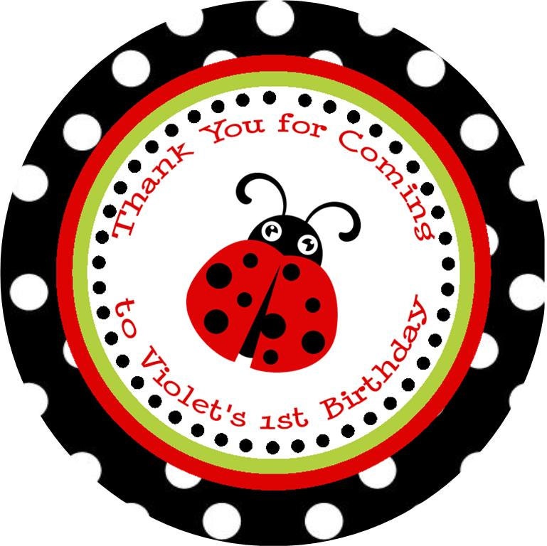Ladybug - Buy 2 Get 1 FREE - Thank You Gift Tags - DIY PRINTABLE Personalized Party Decorations