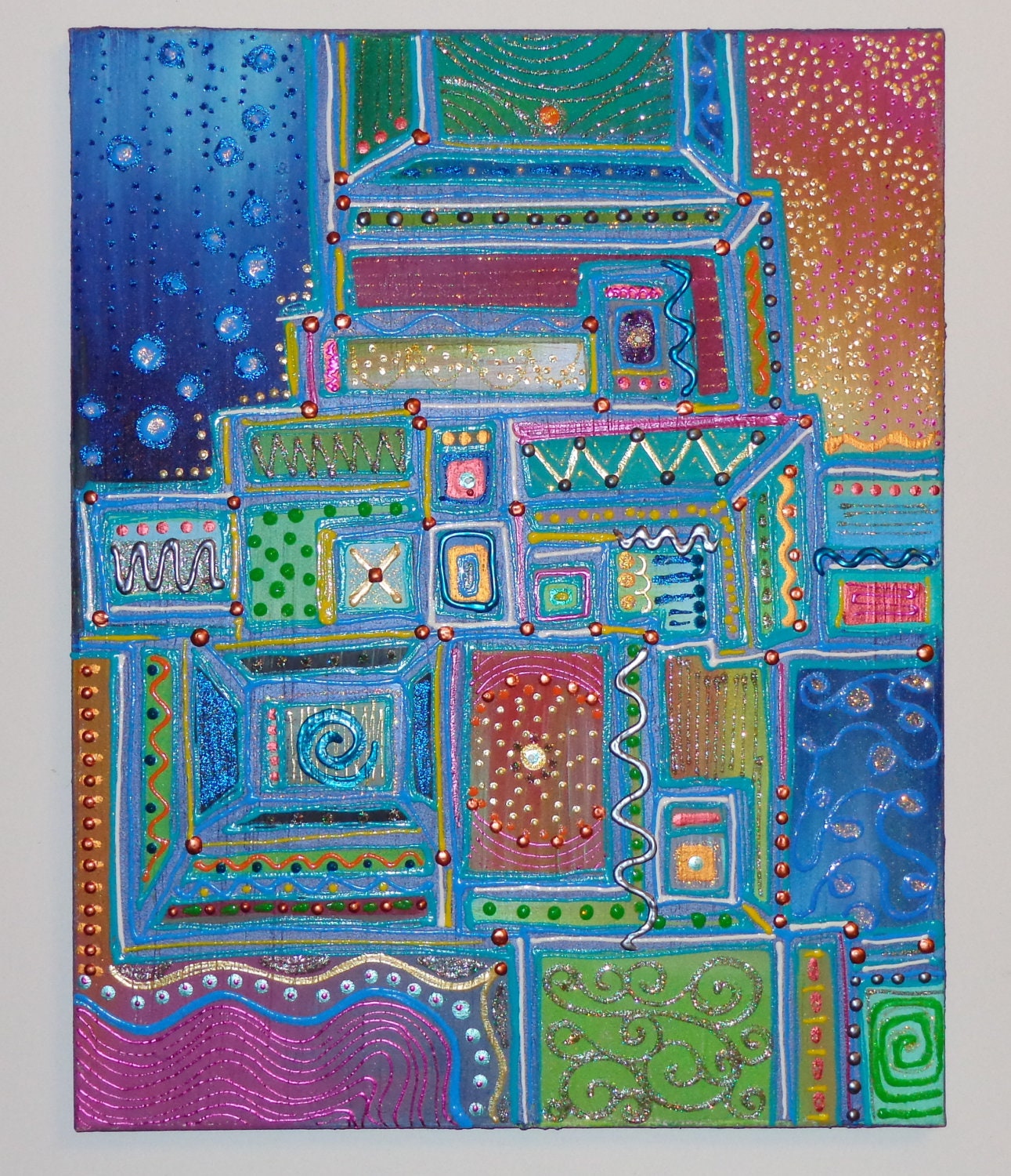Childrens Wall Art Original Textured Abstract Acrylic Painting on 20Lx16W Canvas Beautiful Colors and Texture