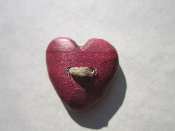 Custom Set- Heart Button Purple- in Reclaimed Purpleheart- Wooden Button- Knitting, Sewing, Craft Buttons