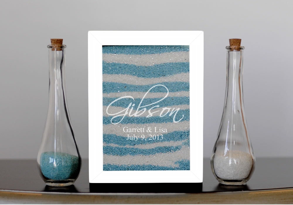 Unity Sand Ceremony Frame with Engraving in White