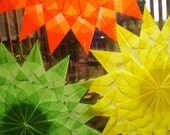 Small 16 point Waldorf Window Star 3pk in TROPICANA 6 inch