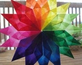 Small 16 Point Waldorf Rainbow Window Star 6inch
