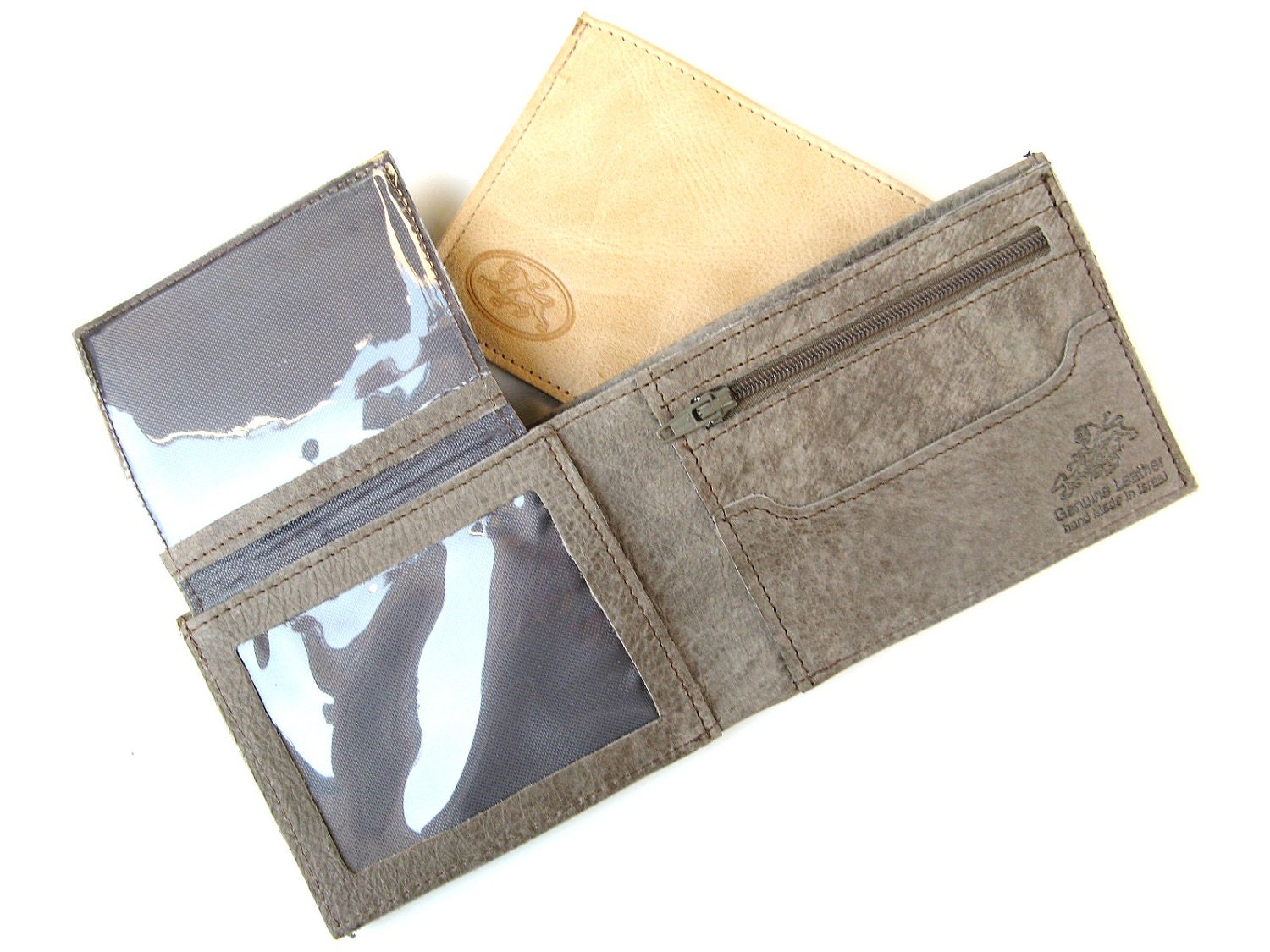 SMOOTH GREY -men's leather wallet (No. 314)