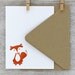 Fox Letterpress Note Card Set: Sitting Fox, Burnt Orange, Autumn, Fall (Set of 10)