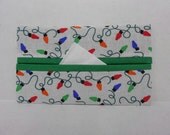 Holiday Lights Tissue Cozy/Gift Card Holder (green lining)